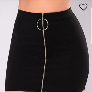 Zip front skirt